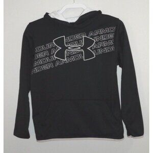 UNDER ARMOUR ColdGear black & white lightweight hoodie fleece lined YOUTH XL
